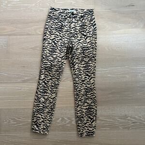 GOOD AMERICAN Good Waist Crop Jeans 2/26 High-Rise Skinny Stretch Zebra